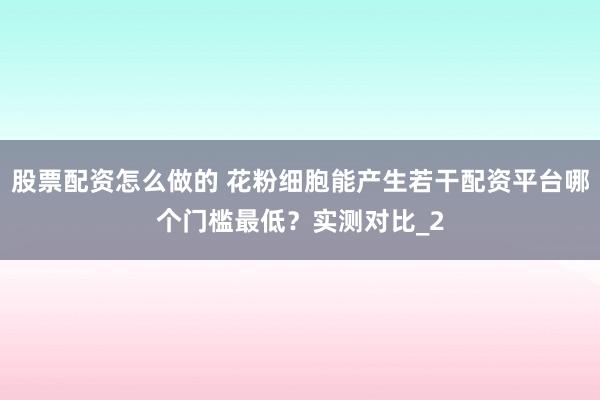 股票配资怎么做的 花粉细胞能产生若干配资平台哪个门槛最低？实测对比_2