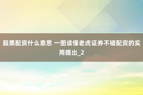 股票配资什么意思 一图读懂老虎证券不错配资的实用提出_2
